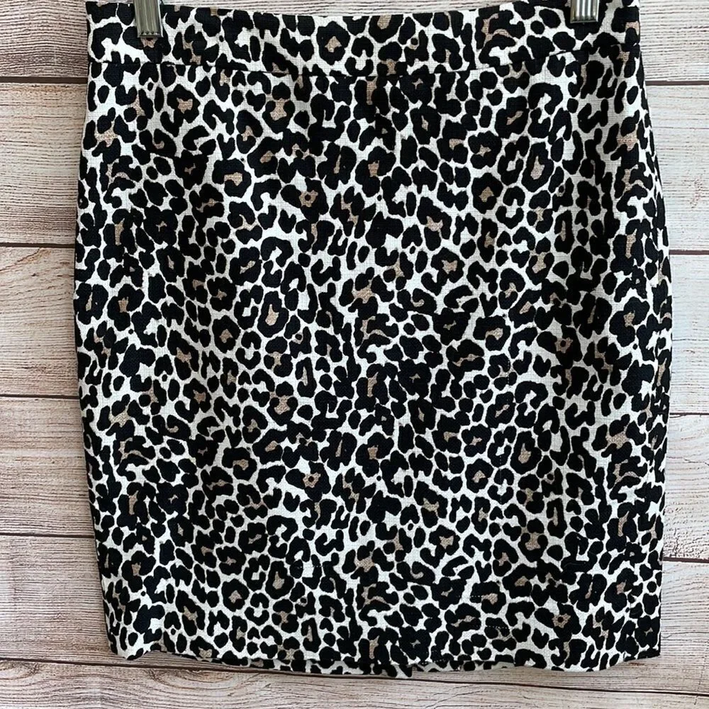 J CREW‎ THE PENCIL SKIRT IN LEOPARD PRINT